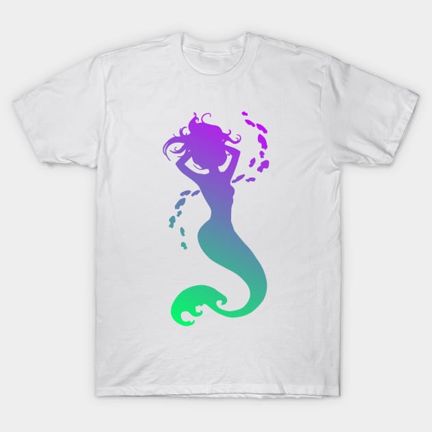 Purple and Teal Mermaid T-Shirt by AlondraHanley